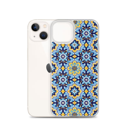 iPhone Case Kashi Tiles Yellow & Light Blue