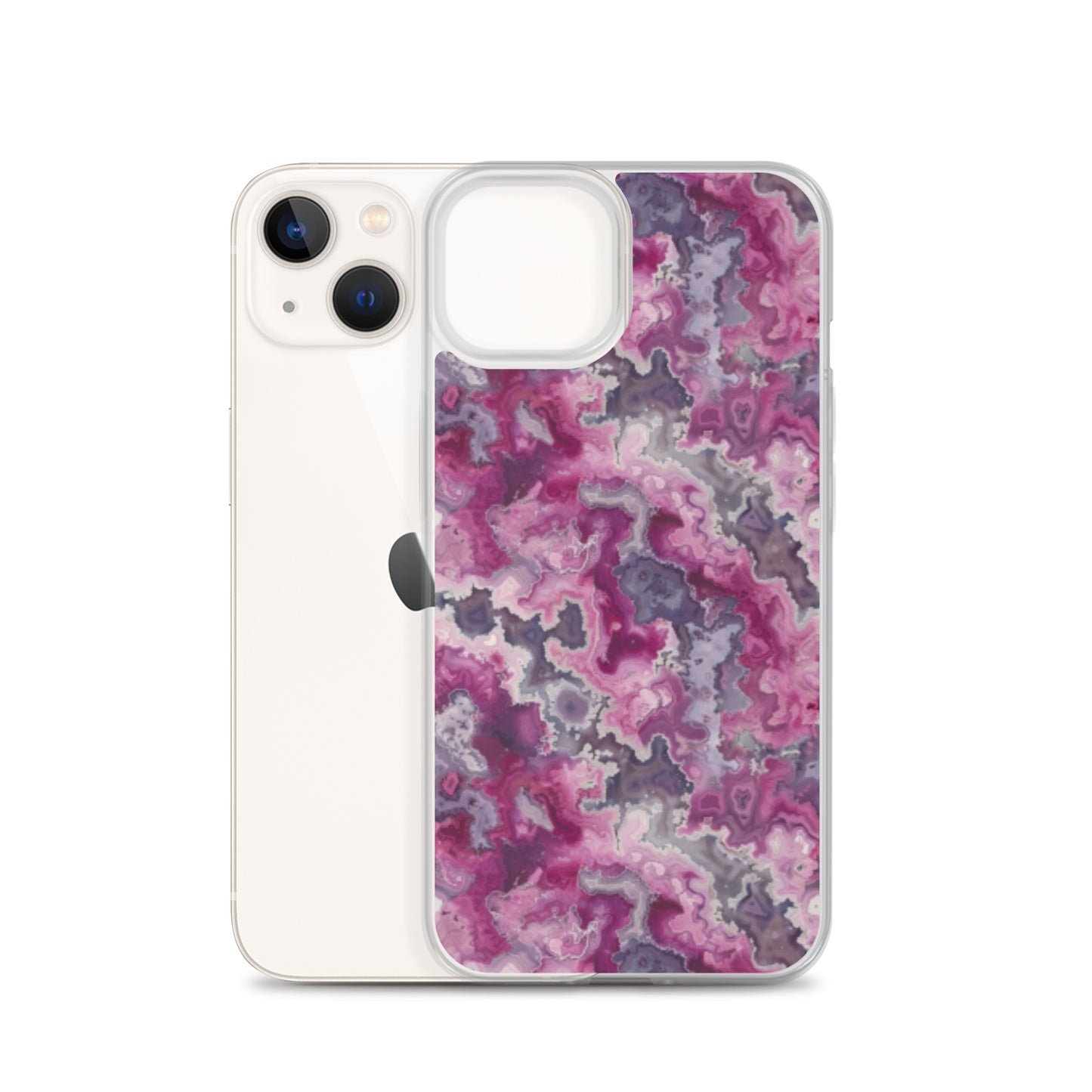iPhone Case Pink Moss Agate Pattern