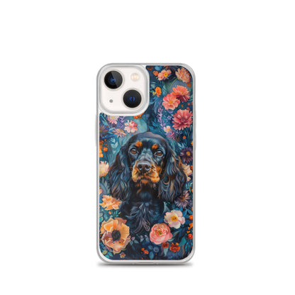 iPhone Case Watercolor Cocker Spaniel with Colorful Flowers