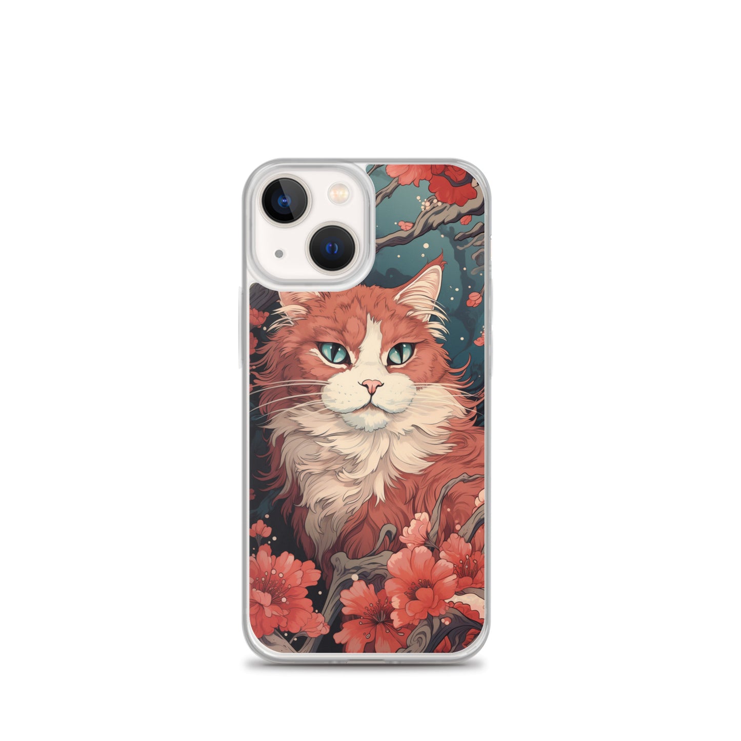 Ukiyo-e Style Orange/White Cat iPhone Case
