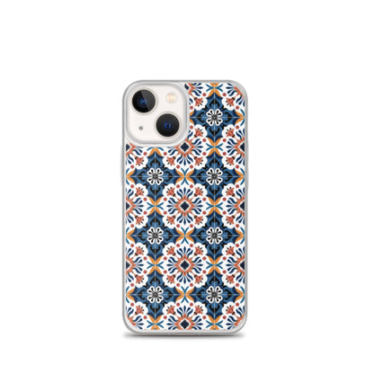 iPhone Case Classic Encaustic Tile Orange & Blue