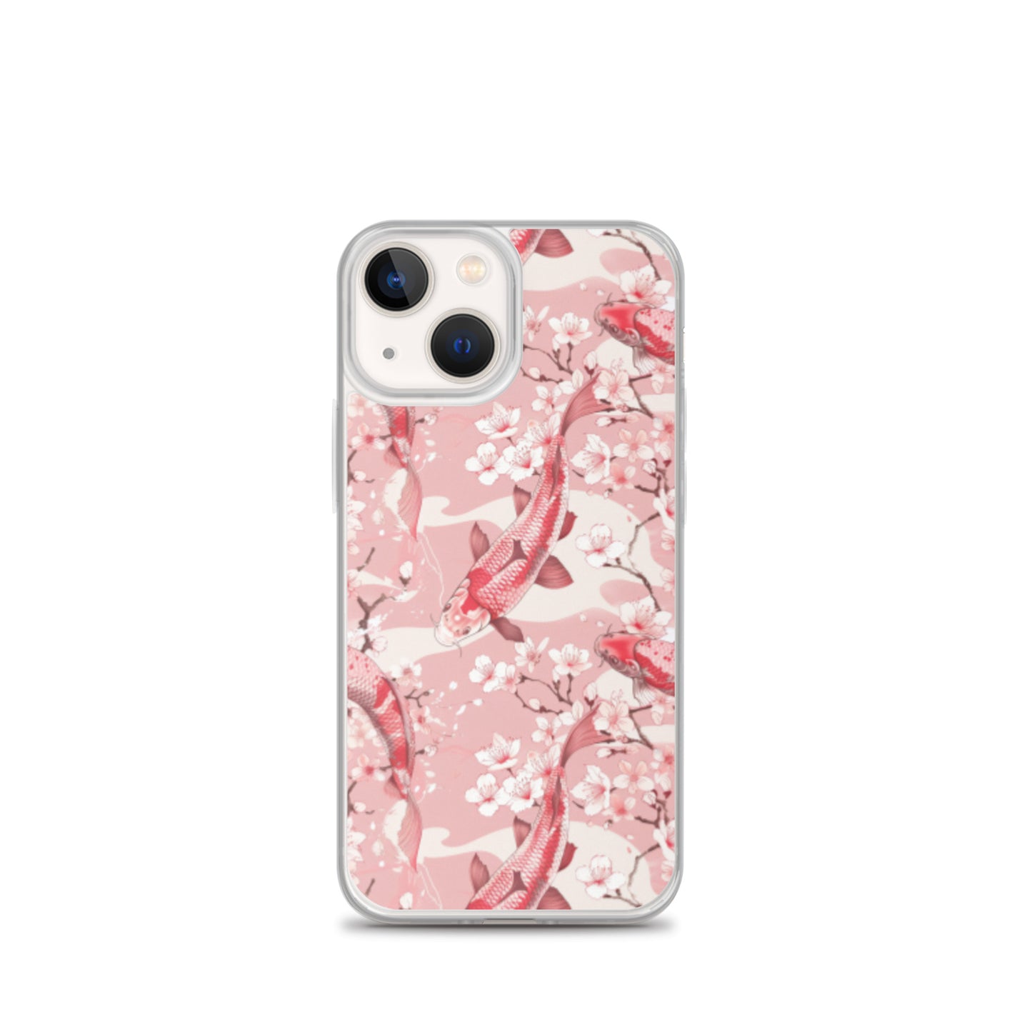 iPhone Case Pink Japanese Koi Fish and Cherry Blossoms