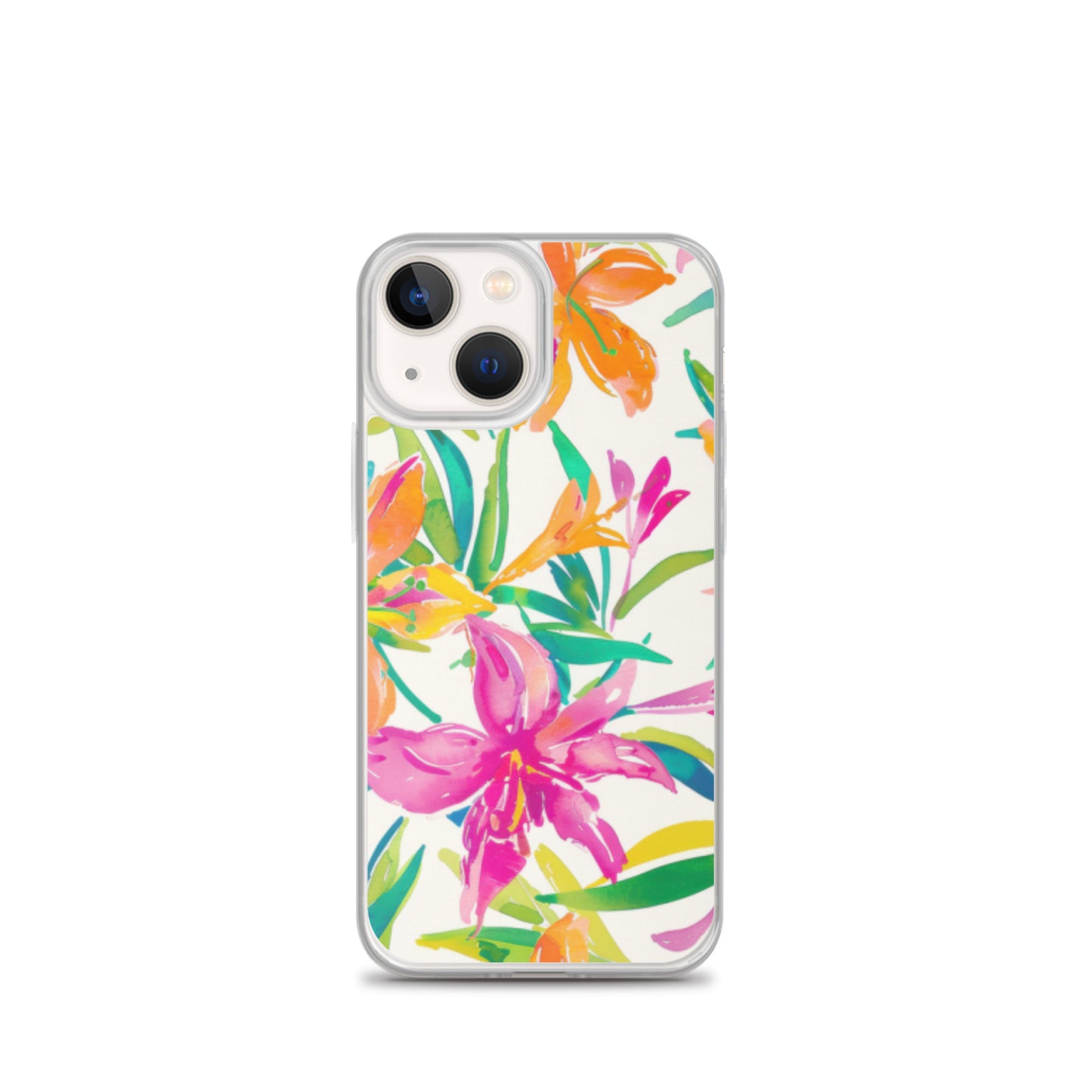 iPhone Case Colorful Floral Watercolor Pink Orange