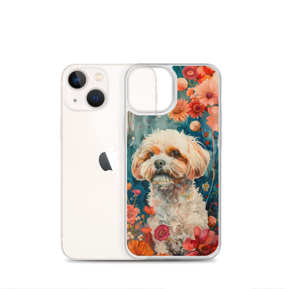 iPhone Case Watercolor Shih Tzu with Colorful Flowers
