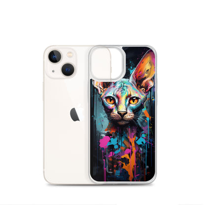 Graffiti Sphynx Cat iPhone Case