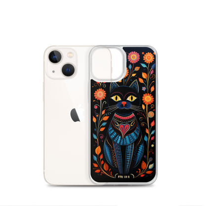 Folk Art Kitty Cat iPhone Case