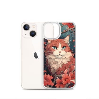 Ukiyo-e Style Orange/White Cat iPhone Case