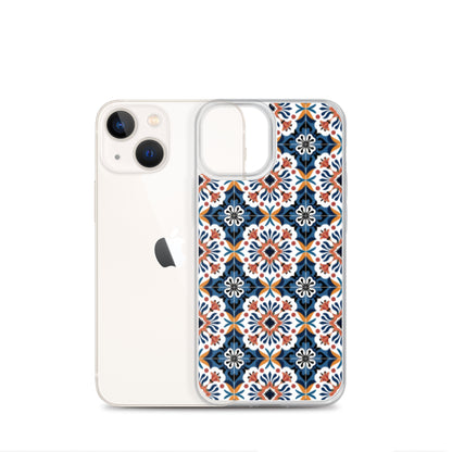 iPhone Case Classic Encaustic Tile Orange & Blue