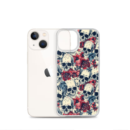 iPhone Case Skulls and Red Roses