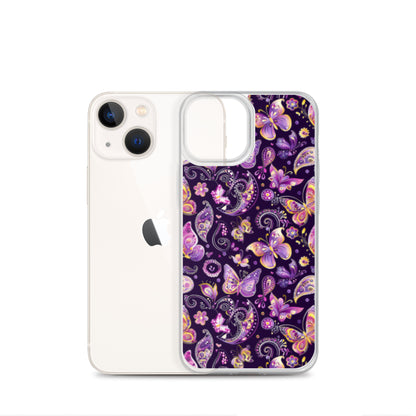 iPhone Case Purple Butterfly Paisley