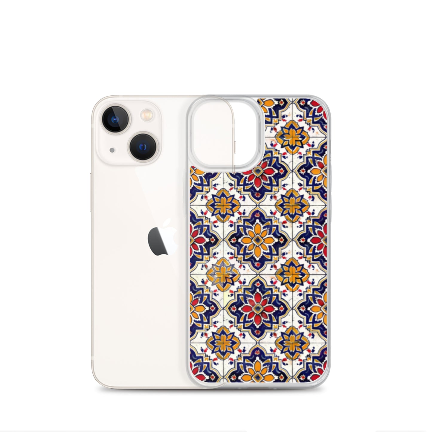 iPhone Case Colorful Andalusian Ceramic Tile Blue Orange Red