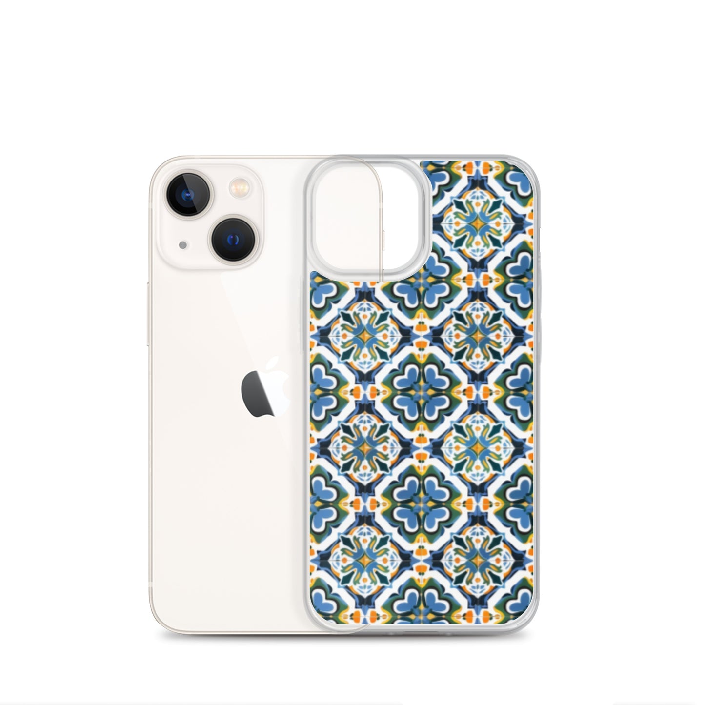 iPhone Case Colorful Andalusian Ceramic Tile Green Blue Orange