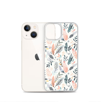 iPhone Case Pastel Feathers & Plants