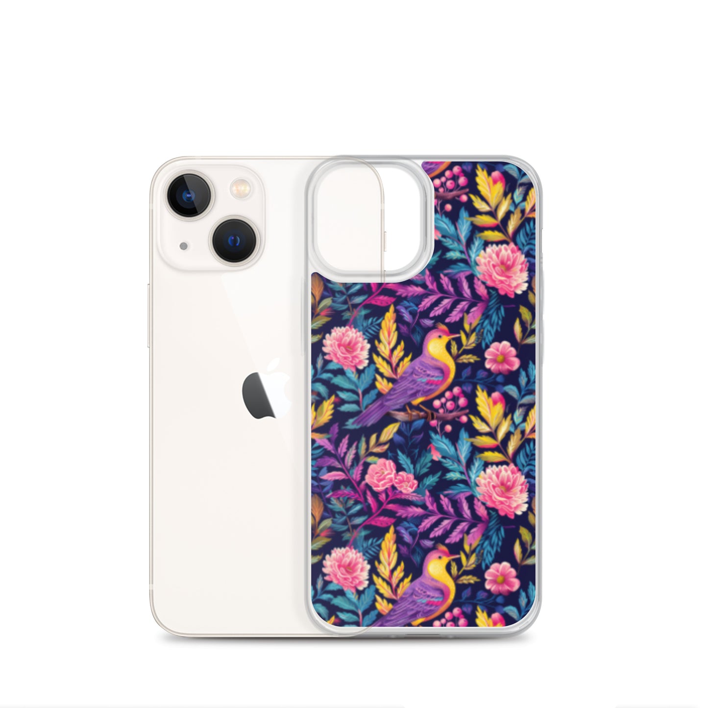 iPhone Case Colorful Flowers Plants and Birds