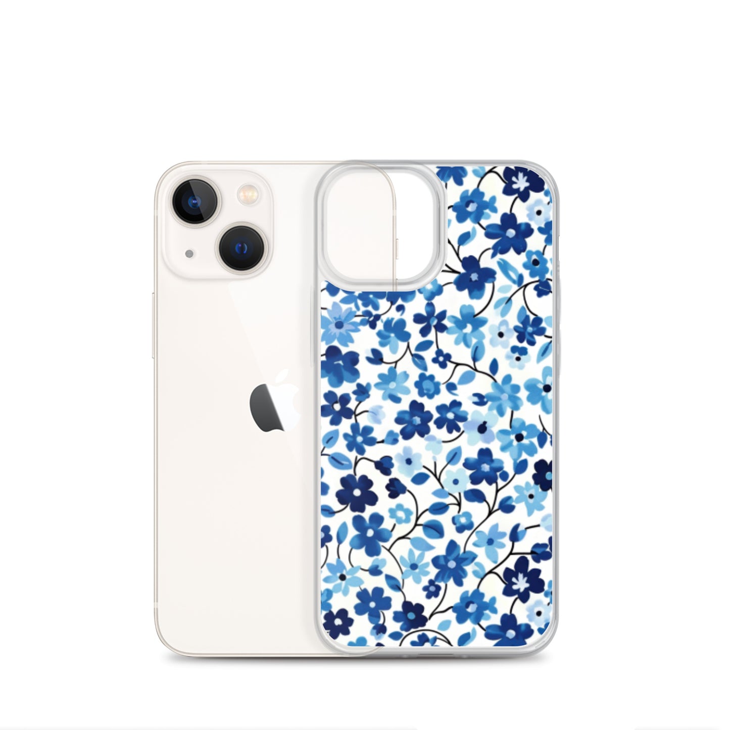 iPhone Case Blue Watercolor Flowers