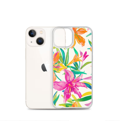 iPhone Case Colorful Floral Watercolor Pink Orange