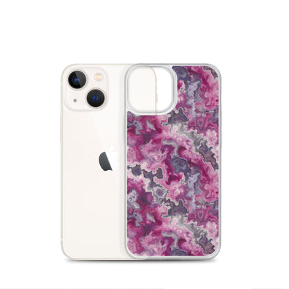iPhone Case Pink Moss Agate Pattern