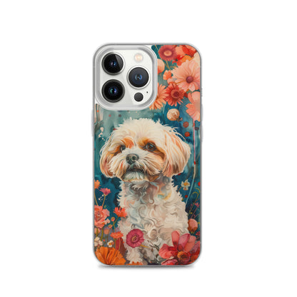 iPhone Case Watercolor Shih Tzu with Colorful Flowers