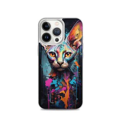 Graffiti Sphynx Cat iPhone Case
