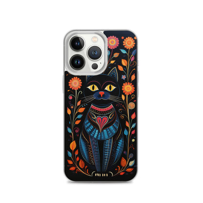 Folk Art Kitty Cat iPhone Case