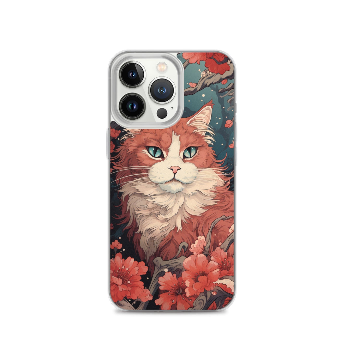 Ukiyo-e Style Orange/White Cat iPhone Case