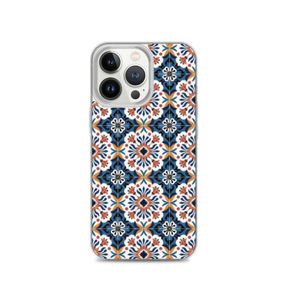 iPhone Case Classic Encaustic Tile Orange & Blue