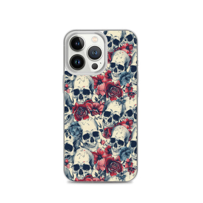 iPhone Case Skulls and Red Roses