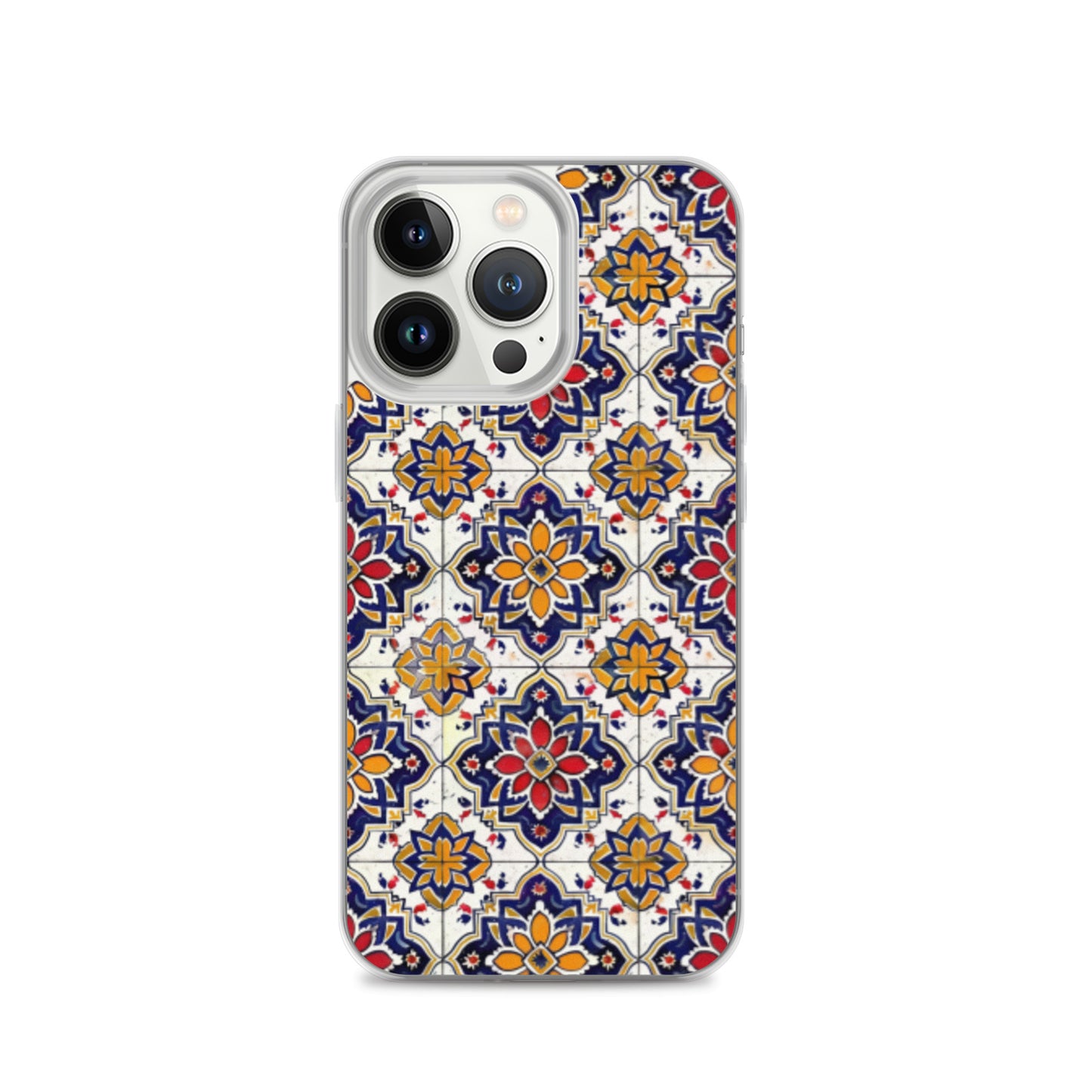 iPhone Case Colorful Andalusian Ceramic Tile Blue Orange Red