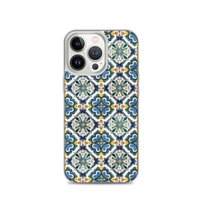 iPhone Case Colorful Andalusian Ceramic Tile Green Blue Orange