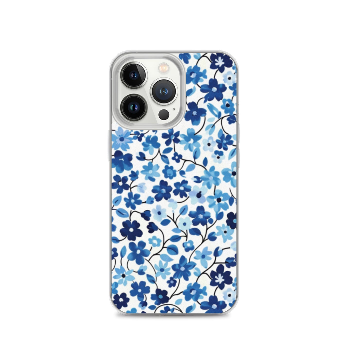 iPhone Case Blue Watercolor Flowers