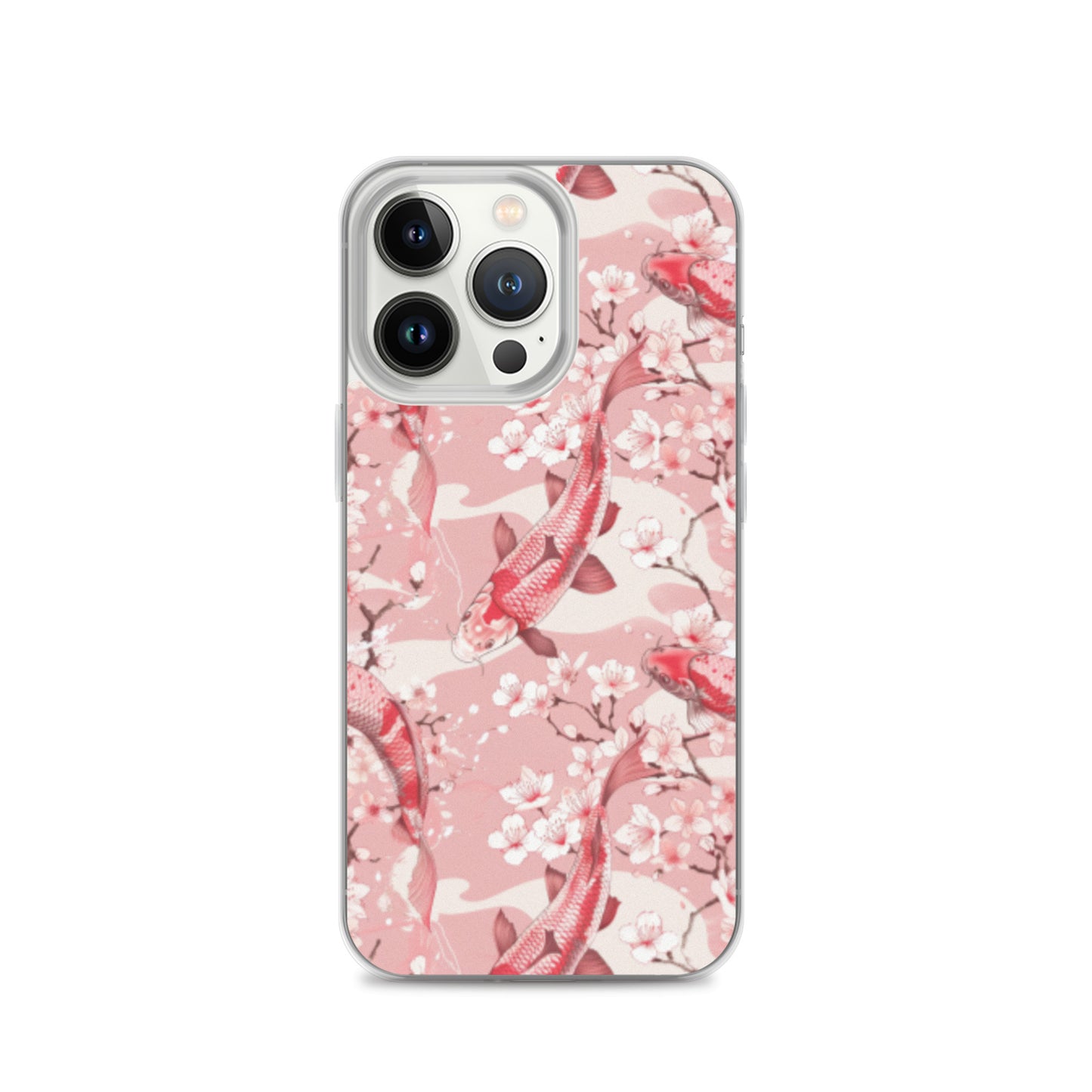 iPhone Case Pink Japanese Koi Fish and Cherry Blossoms