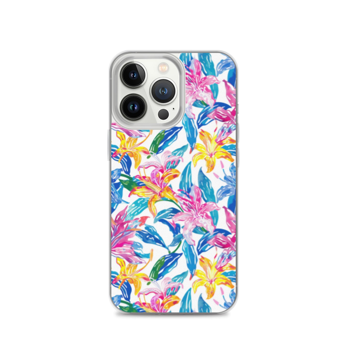 iPhone Case Colorful Floral Watercolor Blue Yellow Pink
