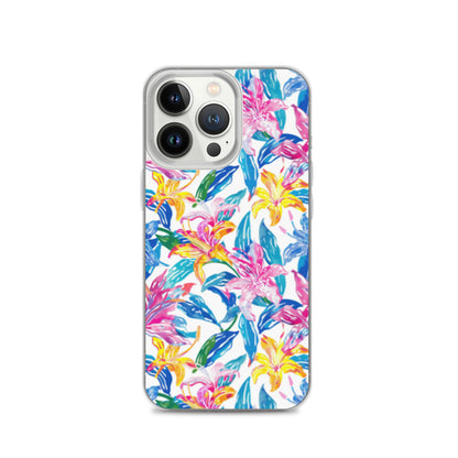 iPhone Case Colorful Floral Watercolor Blue Yellow Pink