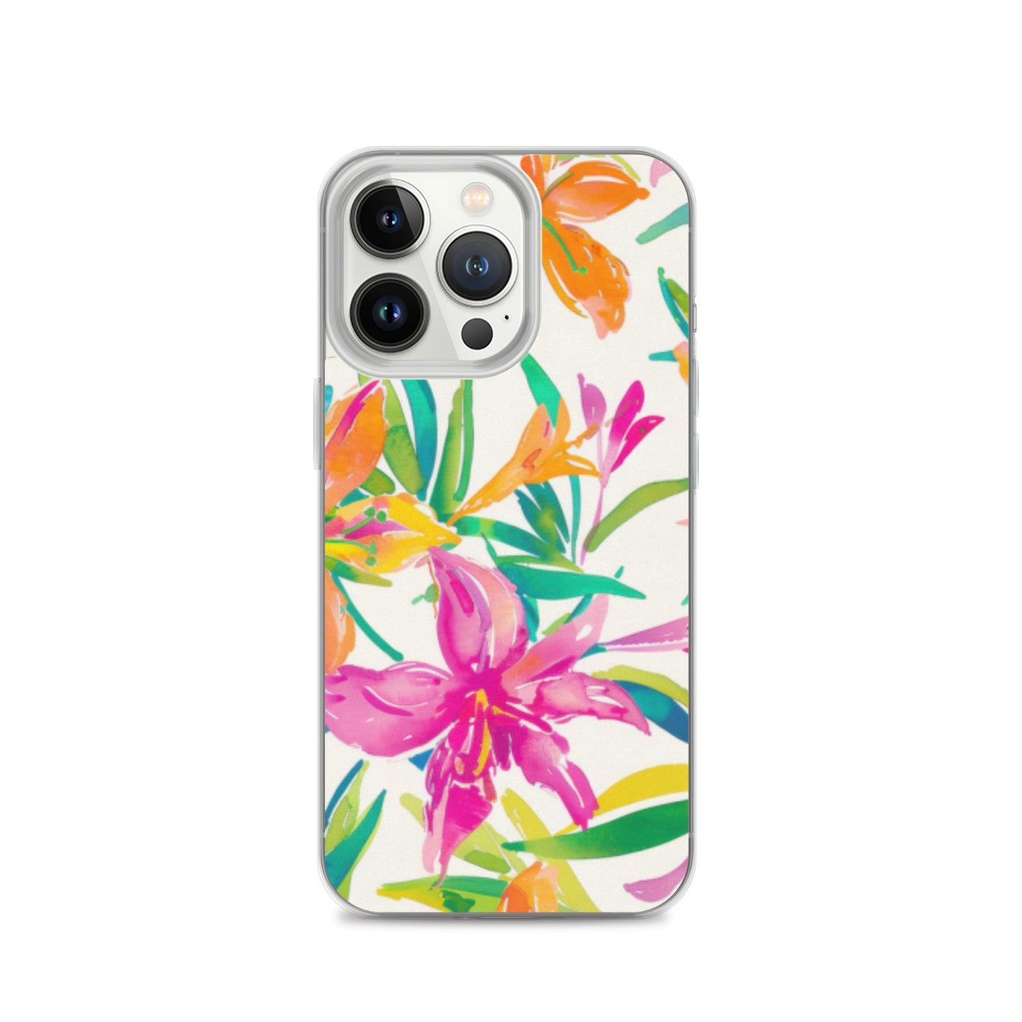 iPhone Case Colorful Floral Watercolor Pink Orange