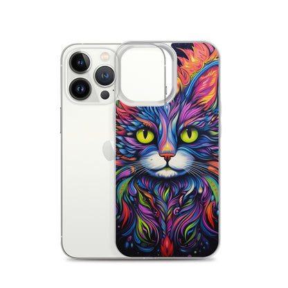 Psychedelic Cat iPhone Case