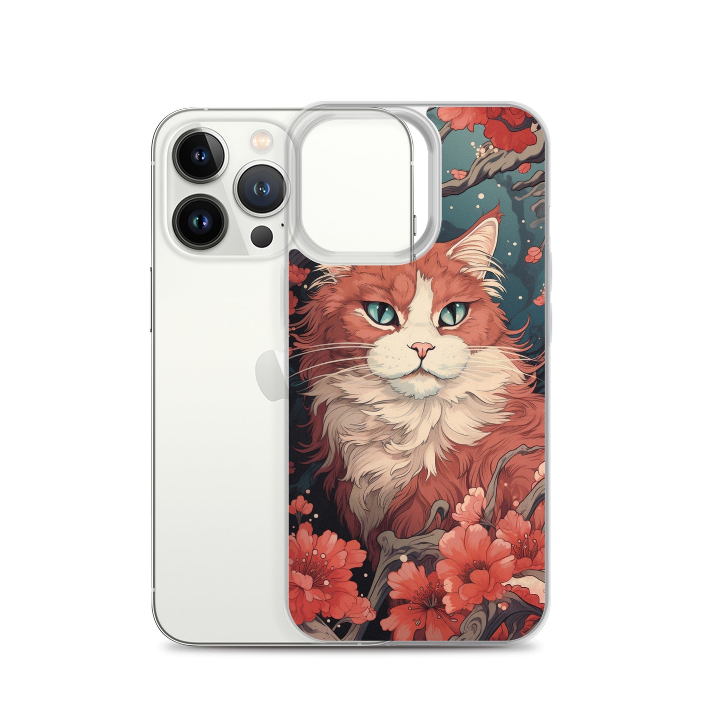 Ukiyo-e Style Orange/White Cat iPhone Case