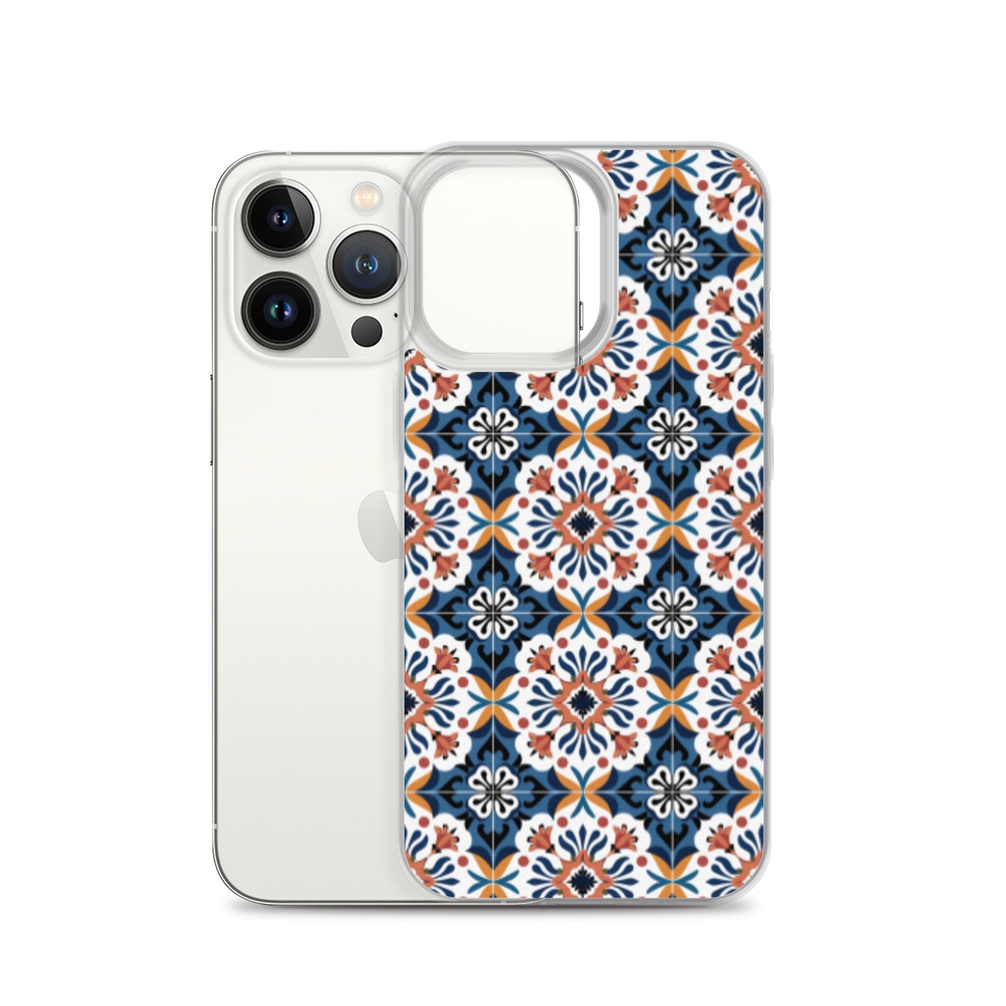 iPhone Case Classic Encaustic Tile Orange & Blue