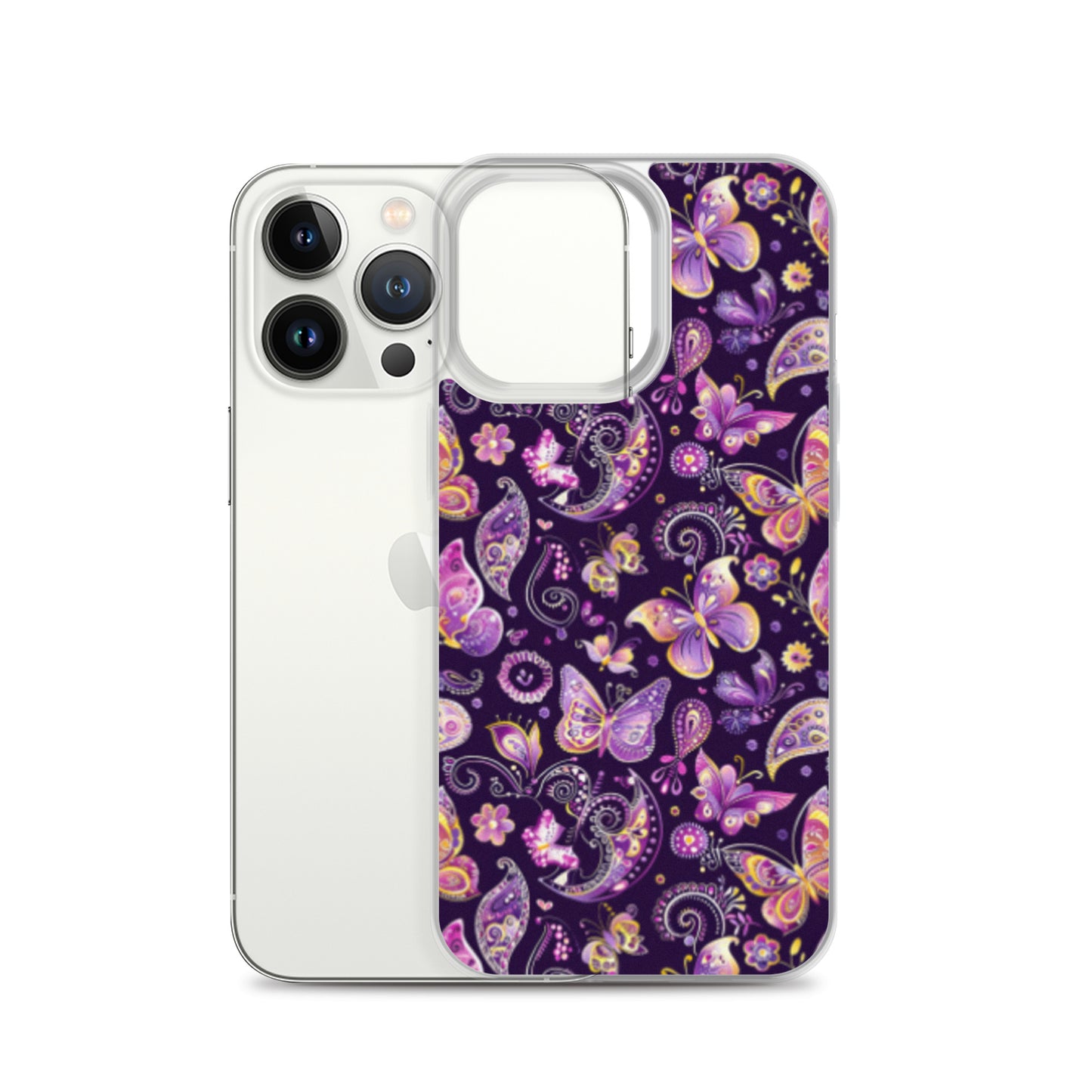 iPhone Case Purple Butterfly Paisley
