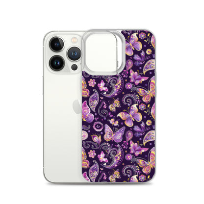 iPhone Case Purple Butterfly Paisley