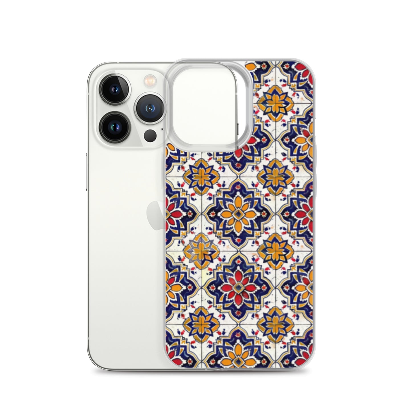 iPhone Case Colorful Andalusian Ceramic Tile Blue Orange Red