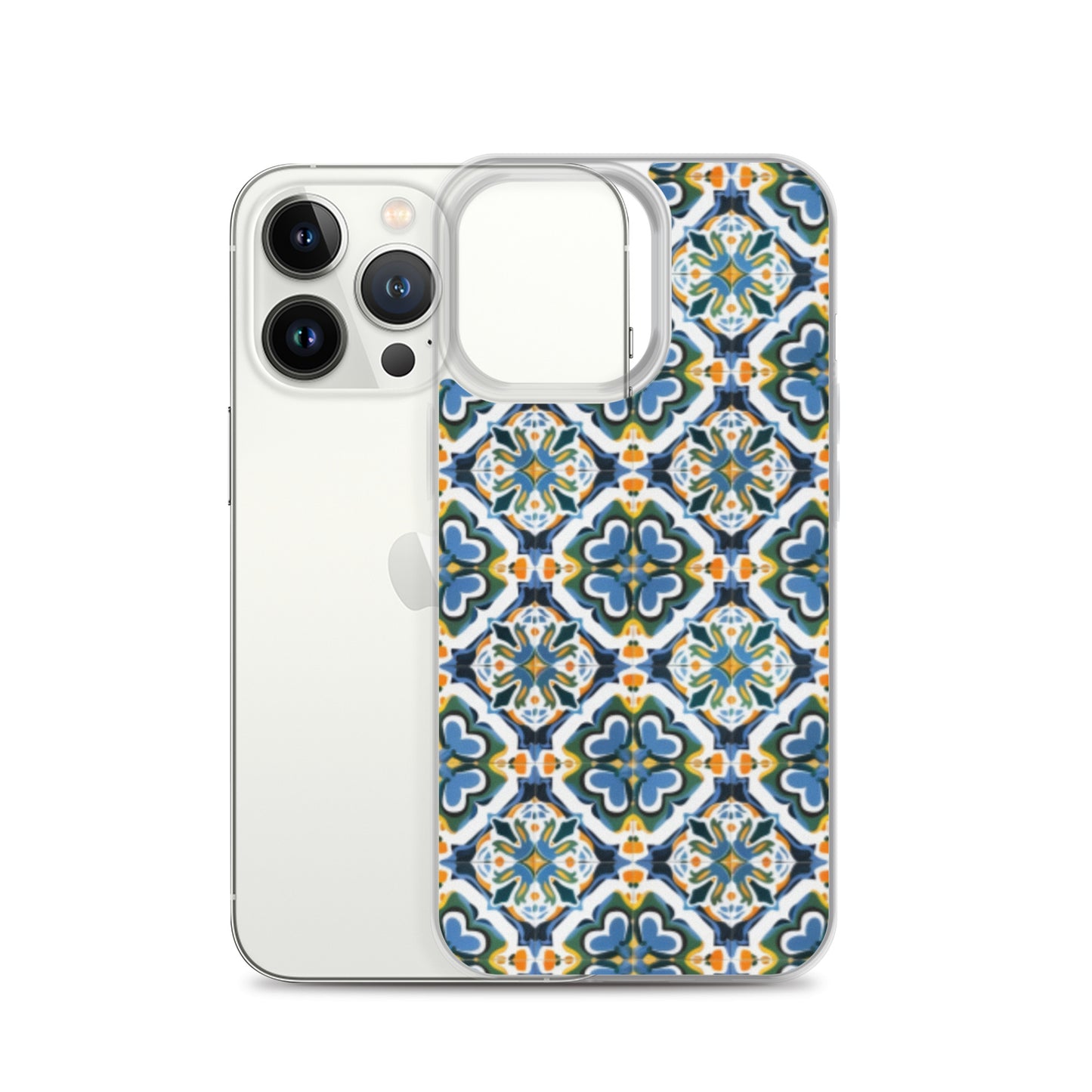 iPhone Case Colorful Andalusian Ceramic Tile Green Blue Orange