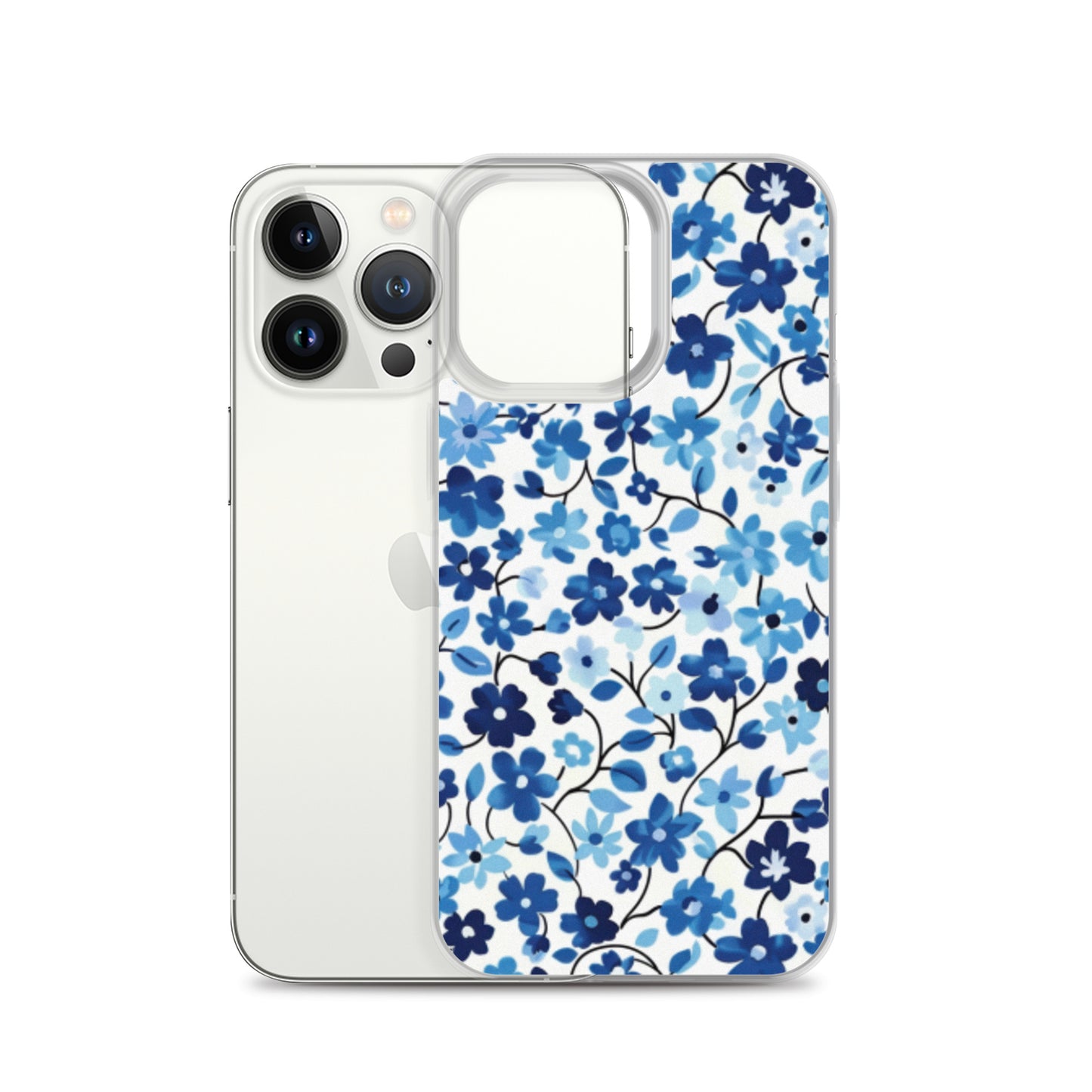iPhone Case Blue Watercolor Flowers