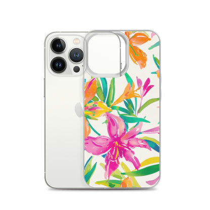 iPhone Case Colorful Floral Watercolor Pink Orange