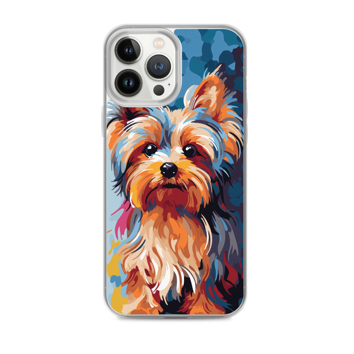 iPhone Case Painted Yorkshire Terrier Blue