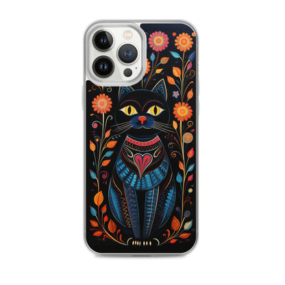 Folk Art Kitty Cat iPhone Case