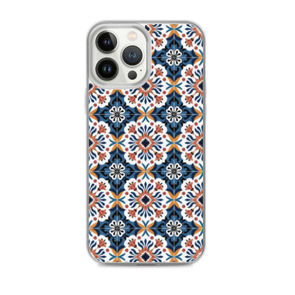 iPhone Case Classic Encaustic Tile Orange & Blue