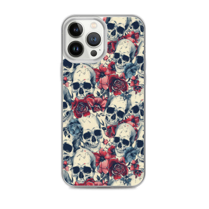 iPhone Case Skulls and Red Roses