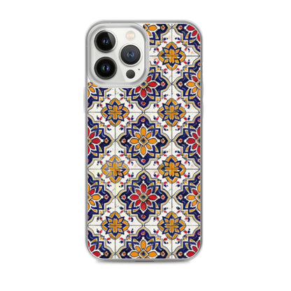 iPhone Case Colorful Andalusian Ceramic Tile Blue Orange Red