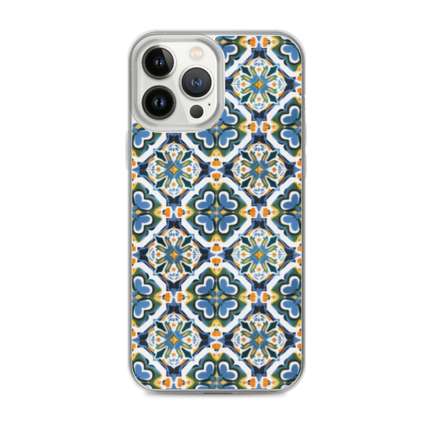 iPhone Case Colorful Andalusian Ceramic Tile Green Blue Orange