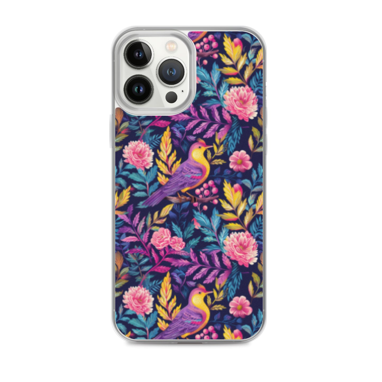 iPhone Case Colorful Flowers Plants and Birds
